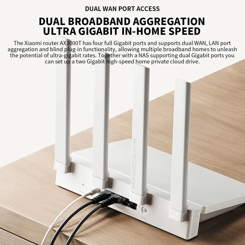 2024 AX3000T WiFi 6 High-Speed Dual-Band Router – 1.3GHz Processor, NFC Connection, Gaming & Home Office