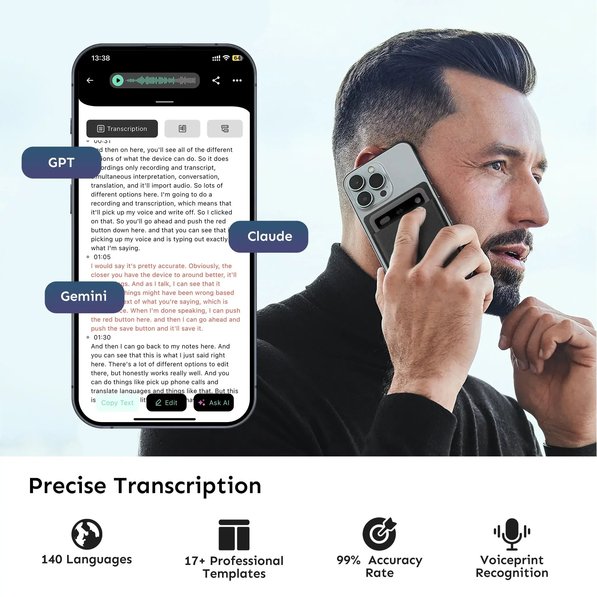 Interlink Enterprise AI Productivity Solution – AI Voice Recorder & Real-Time Translation Device