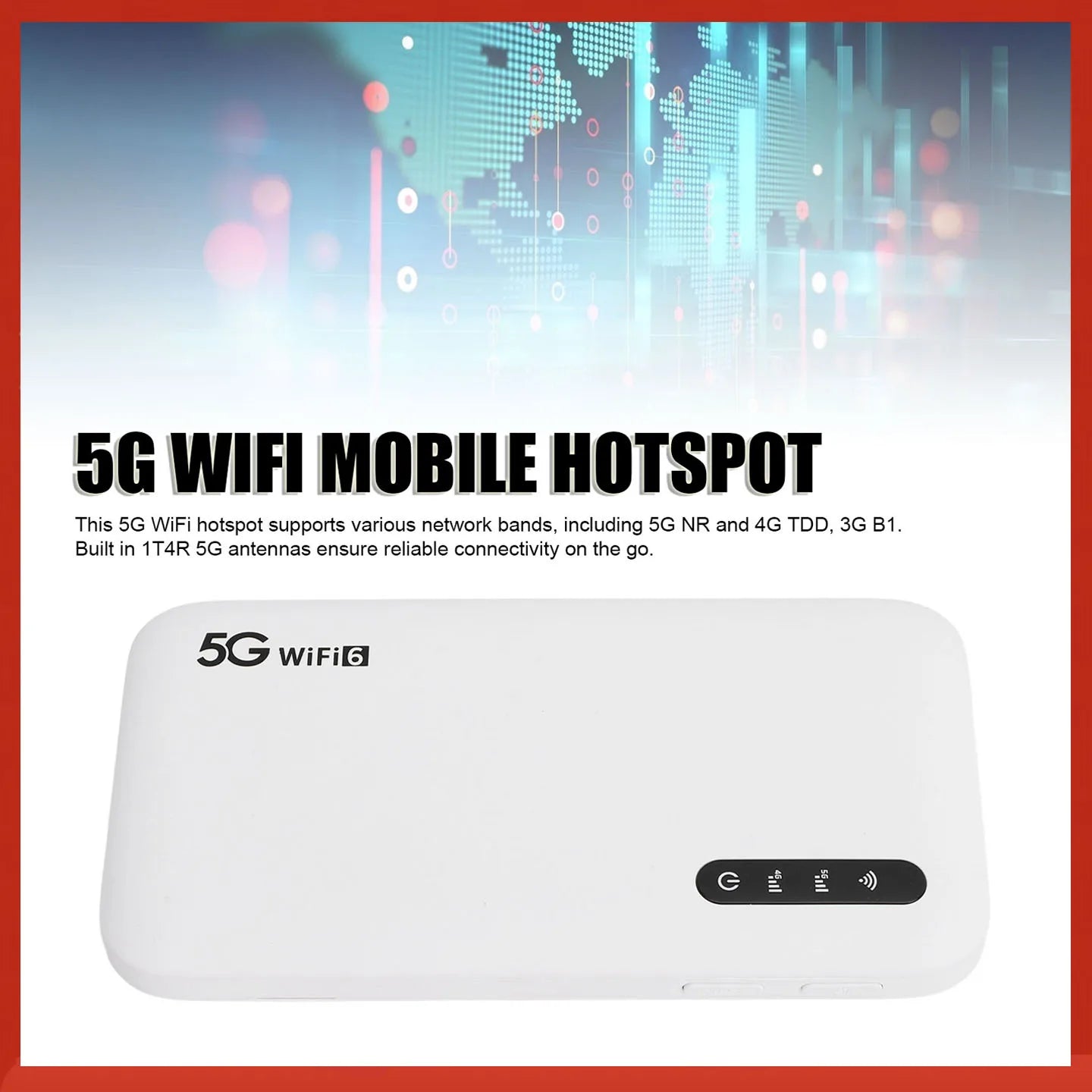 Interlink Mobile Connectivity Solution – 5G WiFi 6 Portable Hotspot Router (6100mAh, Supports 16 Devices)