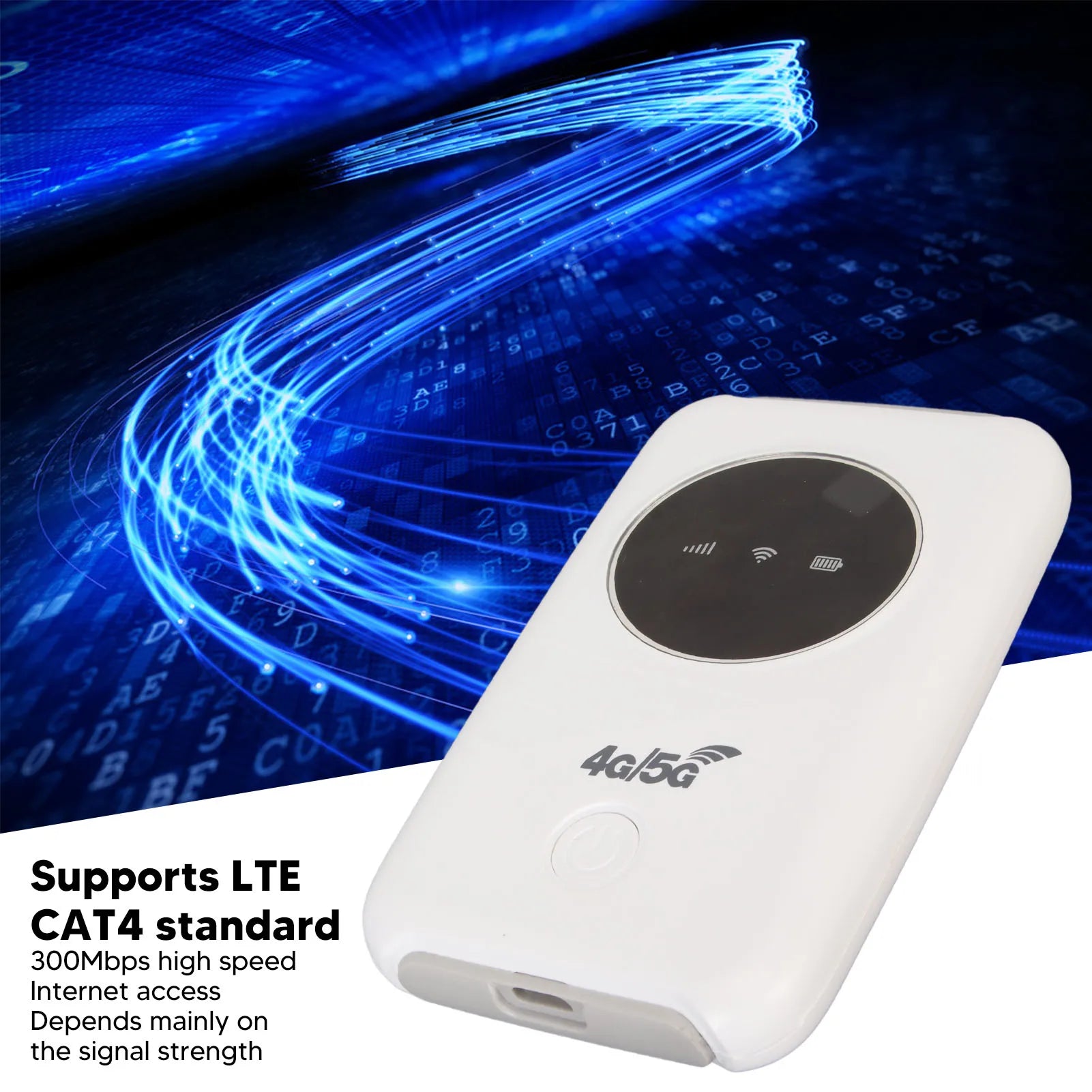 4G LTE Portable WiFi Modem – 300Mbps Unlocked Mobile Hotspot with SIM Card Slot