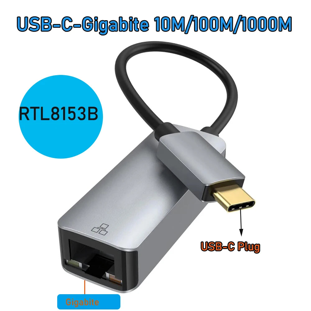 Interlink Network Accessories – USB-C to Gigabit Ethernet (RJ45) Network Adapter