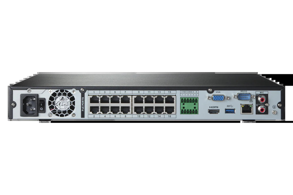 Interlink Enterprise Surveillance Solution – 4K 32-Camera NVR with 16-Port PoE Switch & 8TB Storage