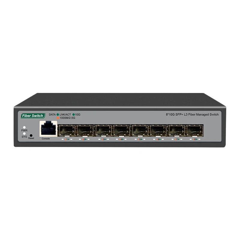 8-Port 10Gb SFP+ Layer 3 Managed Network Switch – VLAN, DHCP & Dynamic Routing