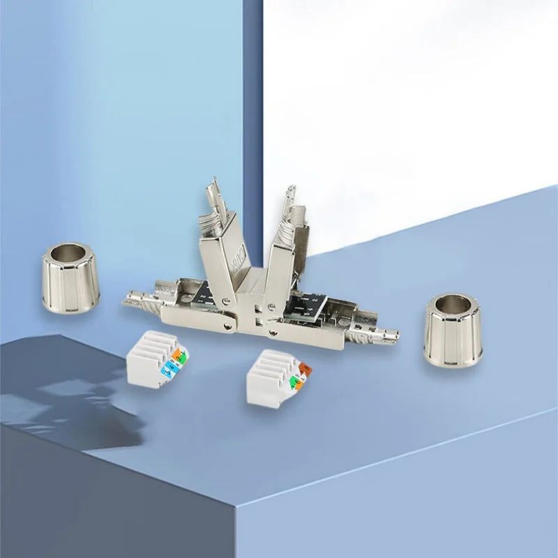 NetForge™ Tool-Free RJ45 Coupler – Shielded Cat6A/Cat7 Ethernet Extender (PoE Ready)