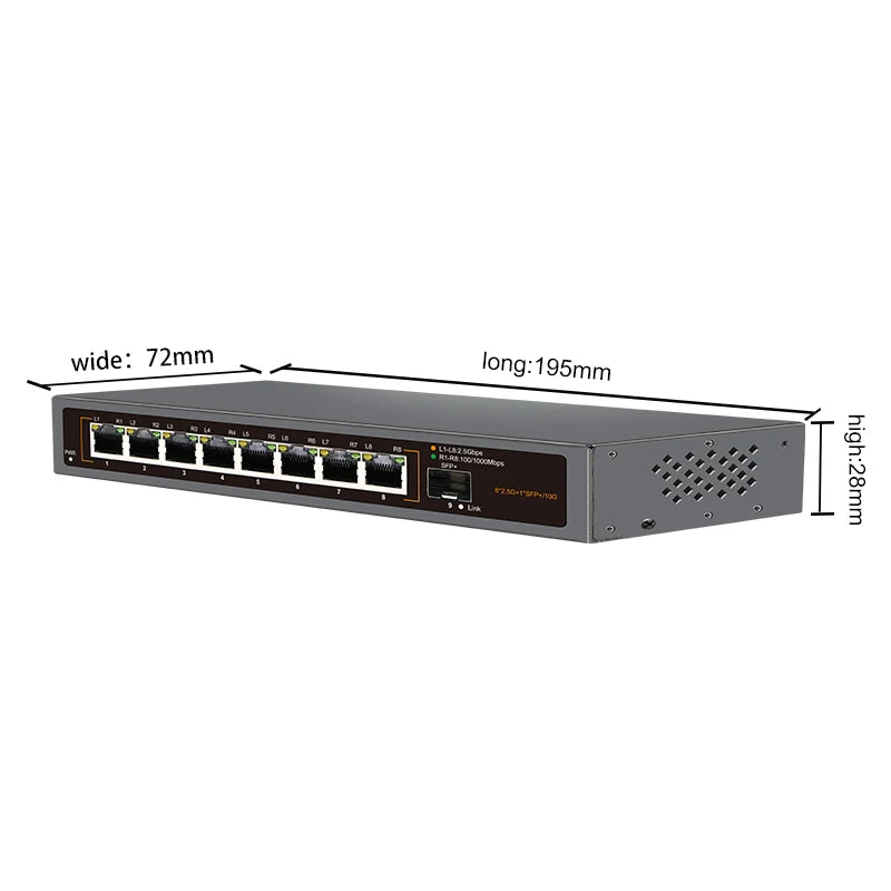 2.5G Multi-Gig Ethernet Switch – 4/8-Port with Dual 10G SFP+ Fanless Design