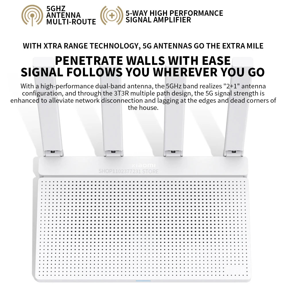 2024 AX3000T WiFi 6 High-Speed Dual-Band Router – 1.3GHz Processor, NFC Connection, Gaming & Home Office
