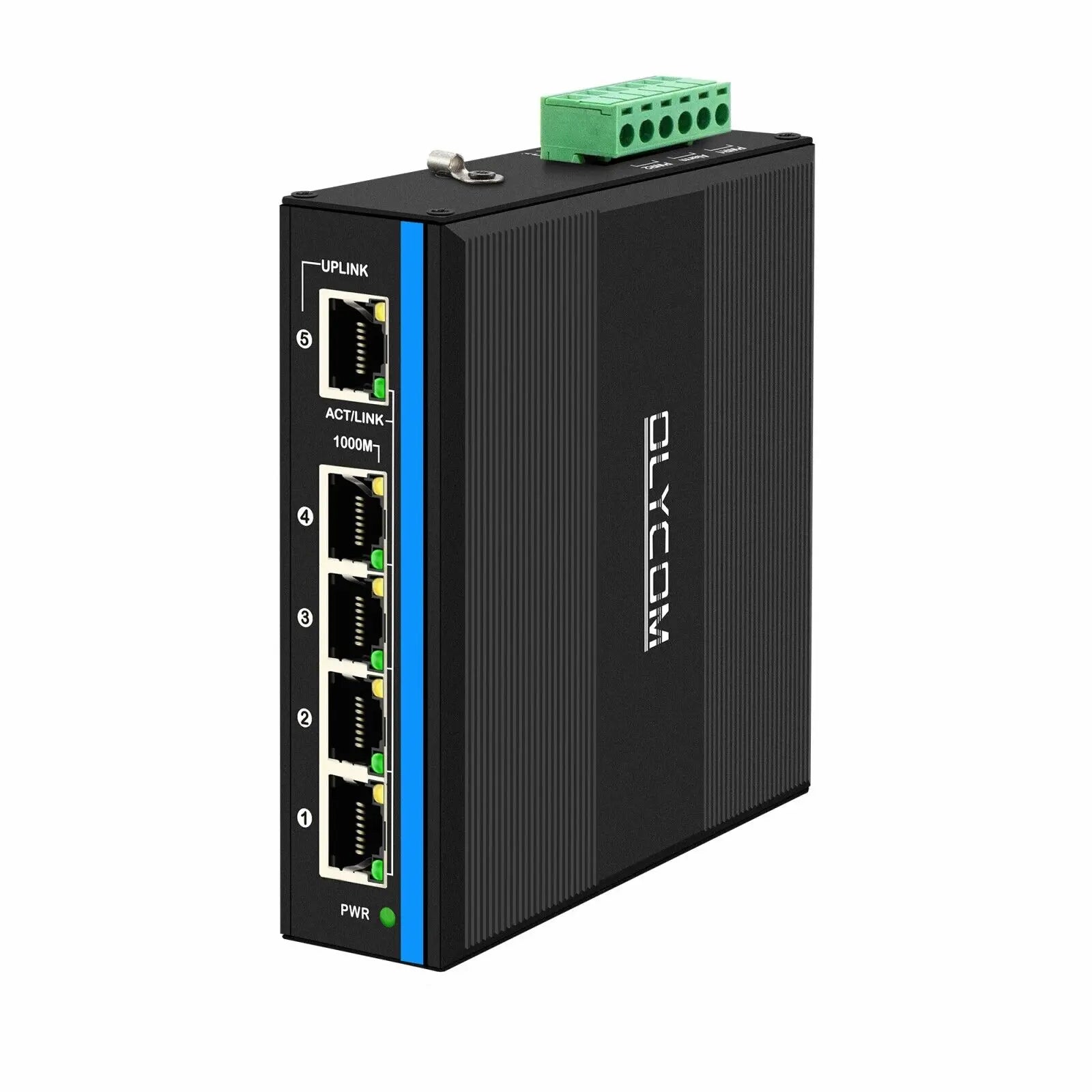 Industrial 5-Port Gigabit PoE Ethernet Switch – 12V–48V DC Input, 48V PoE Output