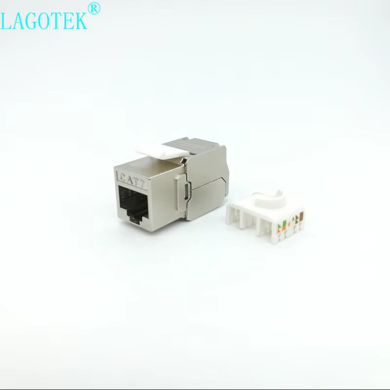 Interlink Network Accessories – Tool-Free Shielded Keystone Jack for Cat5e/Cat6/Cat6A/Cat7