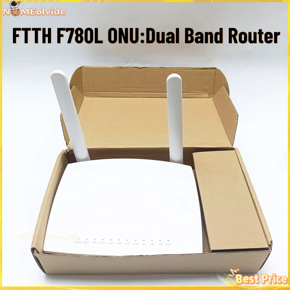 High-Speed FTTH XPON ONT Bundle | F780L Dual-Band WiFi Router | Stable Fiber Internet Solution
