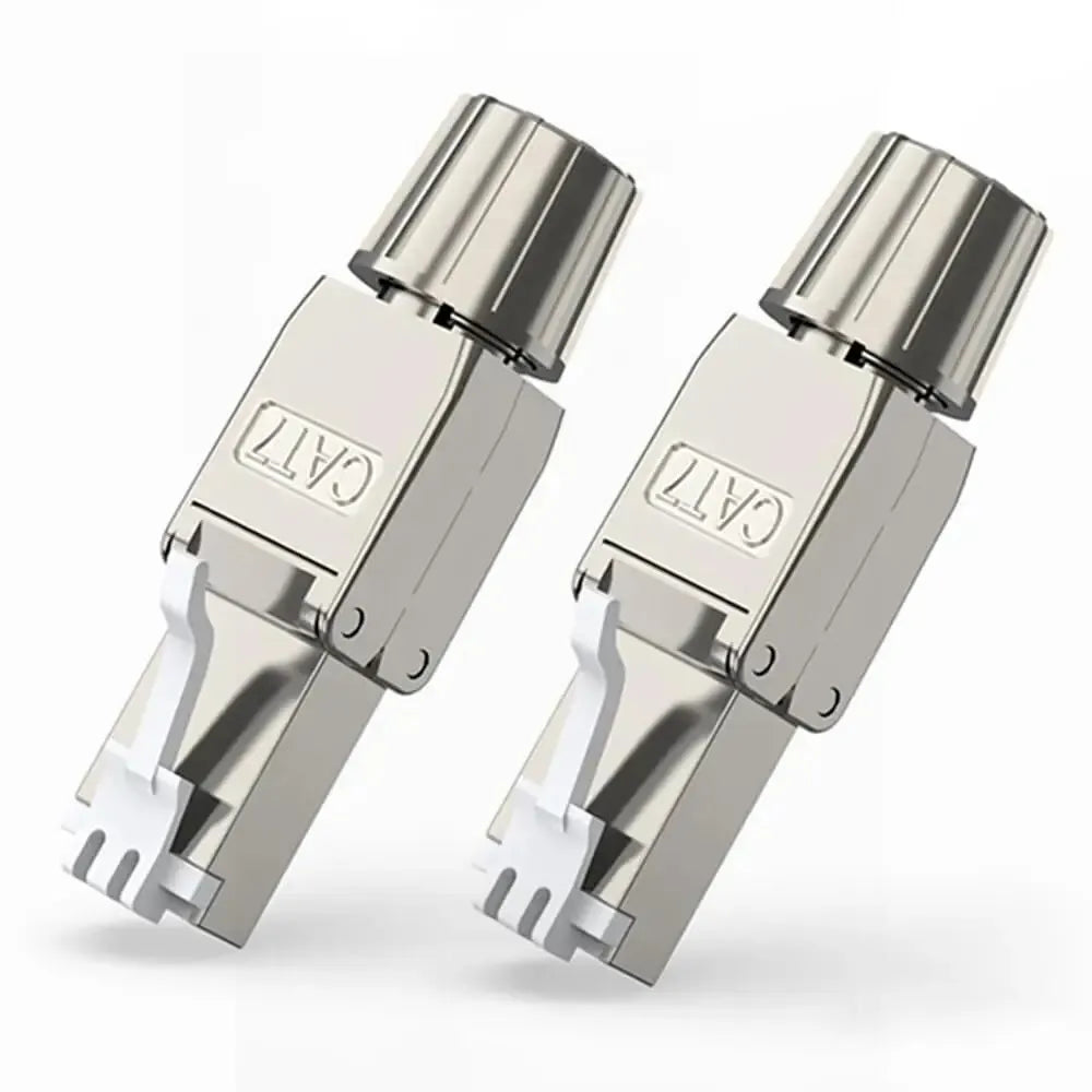 Interlink Network Accessories – Tool-Free Shielded RJ45 Connectors for Cat6A/Cat7 (2-Pack)