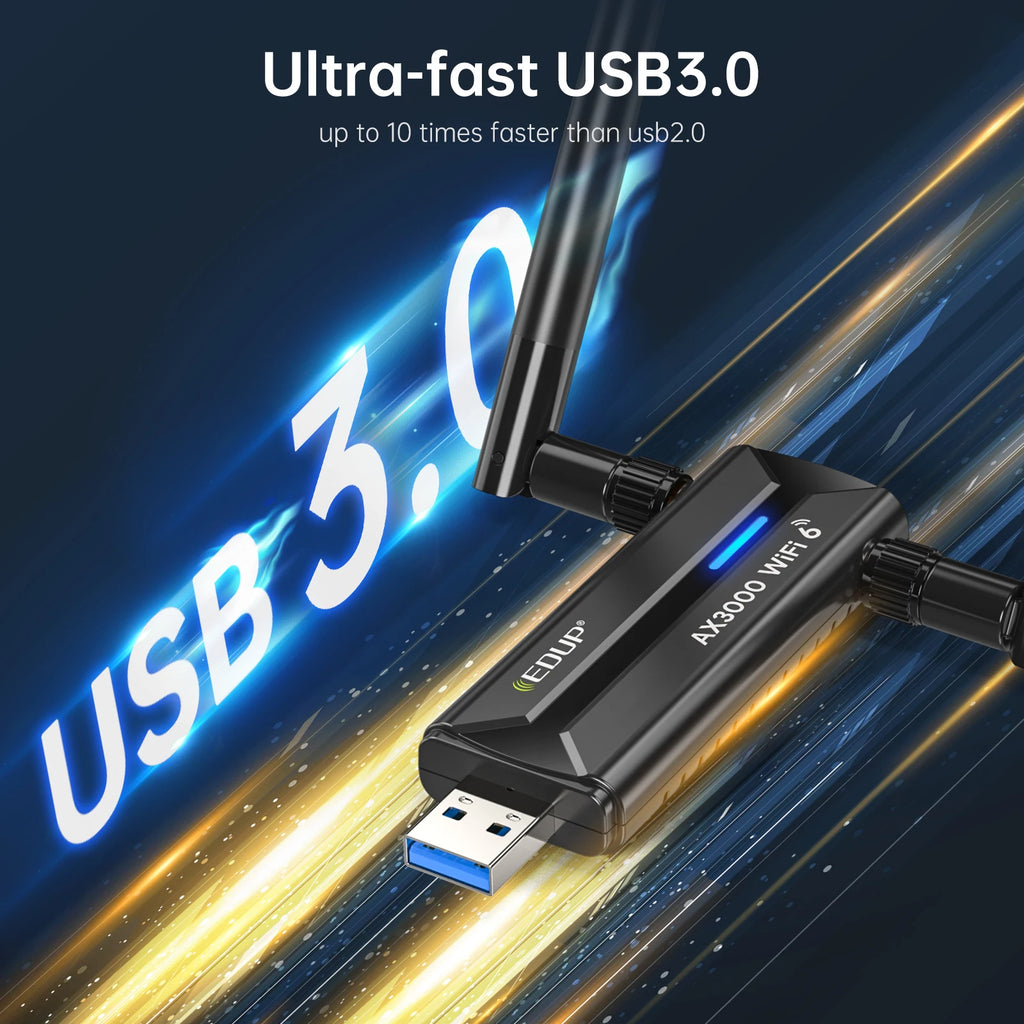 Ultra-Fast WiFi 6E USB Receiver Bundle | AX1672 Tri-Band 2.4G/5G/6G