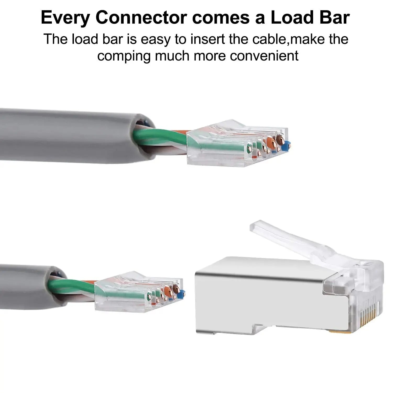 Interlink Network Accessories – Cat6 RJ45 Ethernet Connectors (50-Pack, 2-Piece UTP 8P8C)